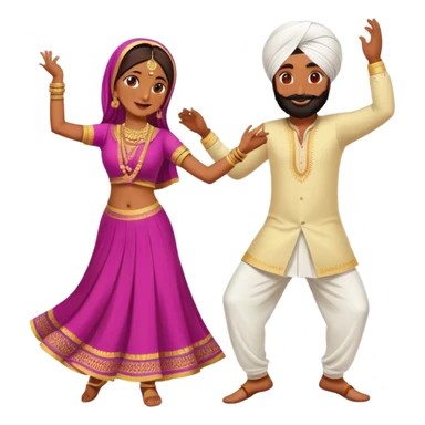 punjabi man and woman dancing together sticker