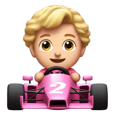 Kirby driving a pink ferrari formula 1 car in 2024 sticker