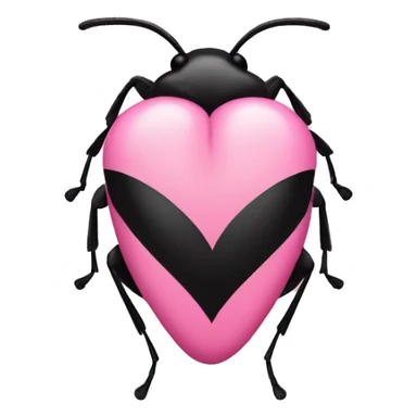 Insect shaped like a heart that is pink and black sticker