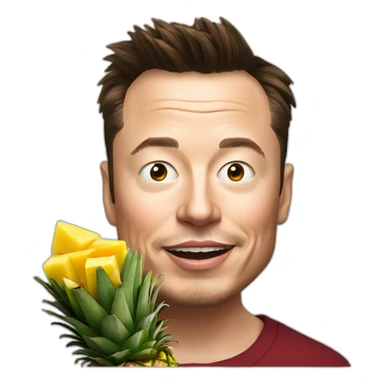 Elon musk eating a pineapple  sticker