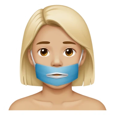 Person with tape over mouth sticker