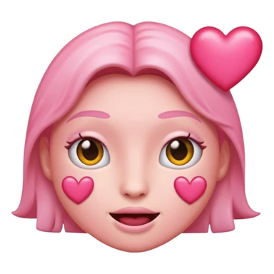 Hell rosa kussmund Emoji mit Herzchen sticker
