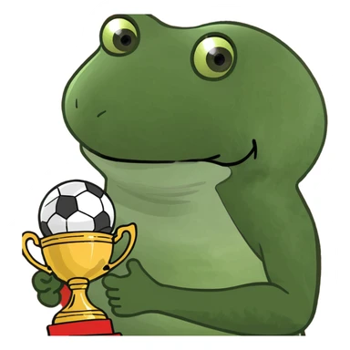Red soccer trophy sticker
