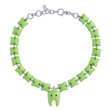 green bracelet with tooth charms sticker