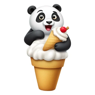 panda comiendo helado sticker
