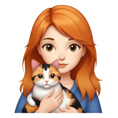 Beautiful girl holding a cow cat sticker