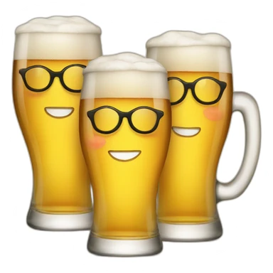 Three smiling glasses of beer emojis sticker