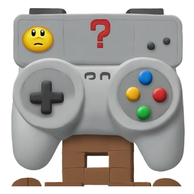 A Mario Block with a game controller on one side and the question mark on the other side sticker