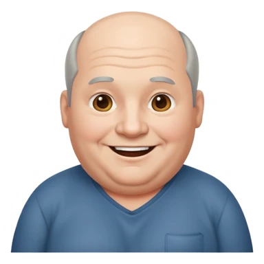 obése avec des cheveux gris calvitie sticker