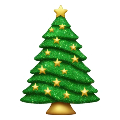 glitter christmas tree sticker