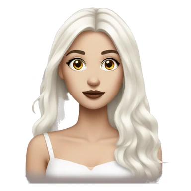 Luxury makeup white girl with long black hair  sticker