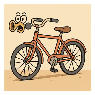 a fun and clear illustration of a bicycle with a horn sticker