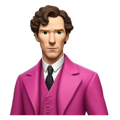 Benedict Cumberbatch-like Sherlock Holmes all in the pink suit, upper body sticker