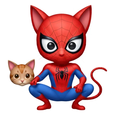 Spider man with a spider cat sticker