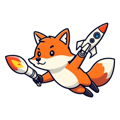 Fox firing a rocket sticker