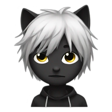 emo cat boy sad sticker