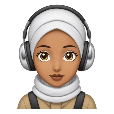A hijabi girl with earmuffs sticker