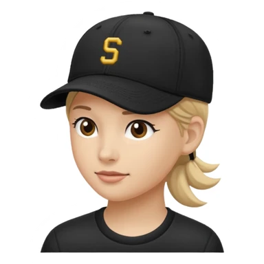 an ios genmoji for a black baseball cap sticker