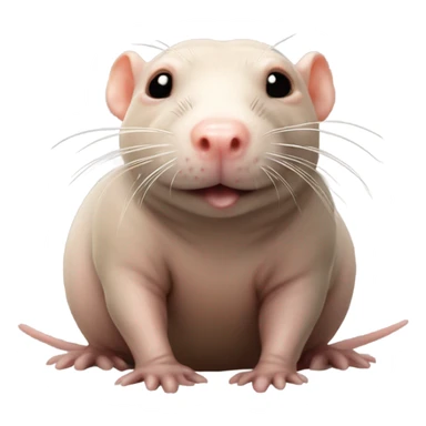 Hairless mole rat with a small mustache￼ sticker