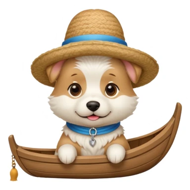 white dog with gondolier hat sticker