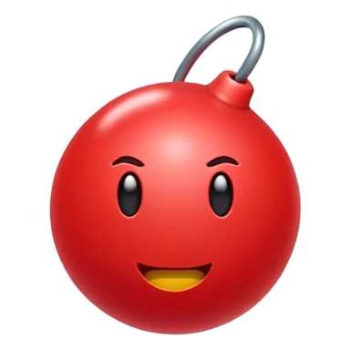 A minimalistic, cartoon-style red punching ball emoji with a glossy texture. It has a slightly rounded top and is mounted on a slim, flexible base, appearing slightly in motion. The design should be expressive and clear as an emoji. The background is fully transparent for easy overlay. sticker