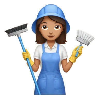 Femme nettoyant les murs de maison sticker