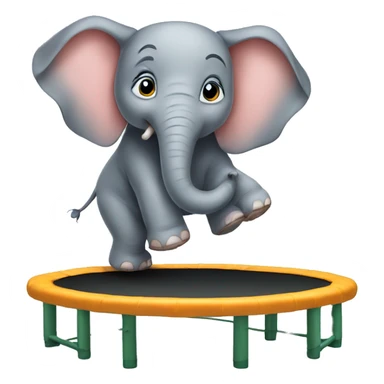 Elephant on a trampoline sticker