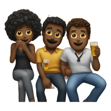 3 friends at a bar drinking 1 boy 2 girls sticker