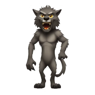 scary werewolf standing on hind legs  sticker