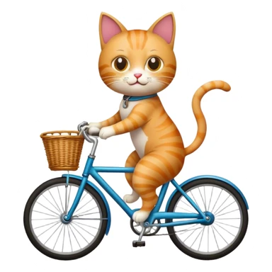 A cat riding a bicycle  sticker