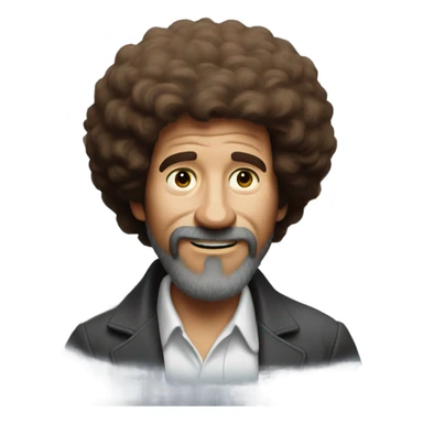 bob ross with painting sticker