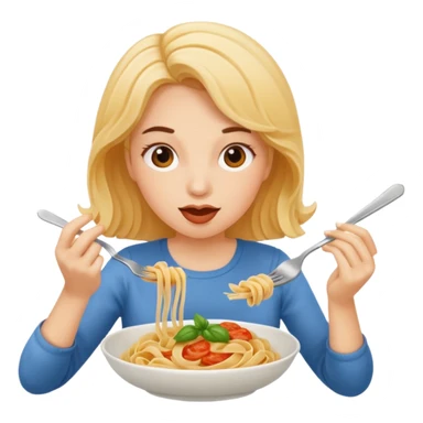 Une femme qui mange du pâte  sticker