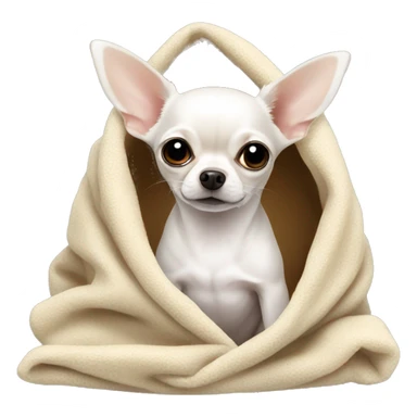 white chihuahua in a blanket sticker