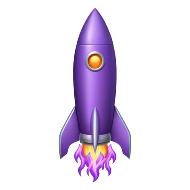 purple rocket purple flame sticker