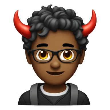 Cute nerd with devil horns sticker