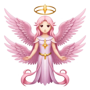 6 winged seraphim light pink sticker
