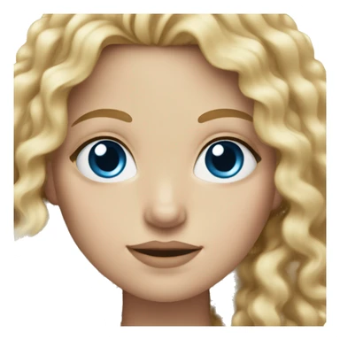 white girl with long curly blonde hair and blue eyes sticker