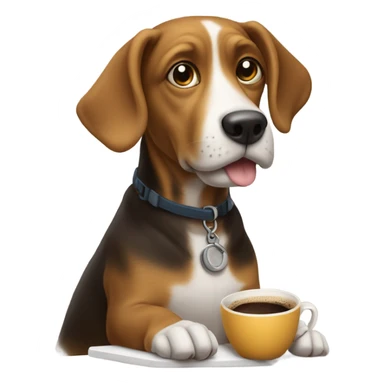 DOG drink coffee sticker