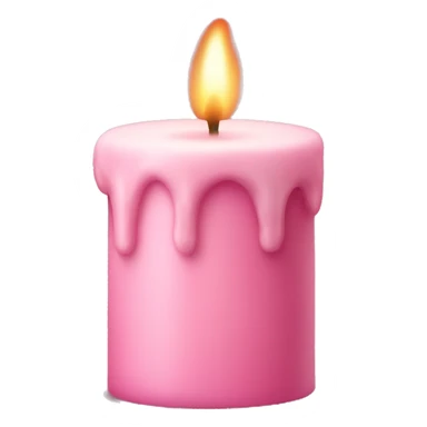 A pastel pink candle with a little flame sticker