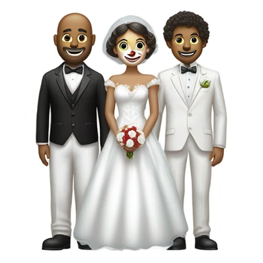 Clown bride and groom in suit  sticker