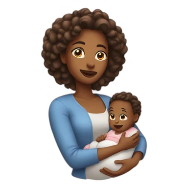 mom rocking a baby sticker