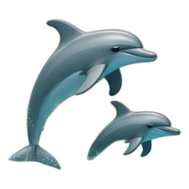 Dolphins with sea and palm trees sticker