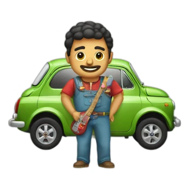 Mexicain avec une fiat sticker