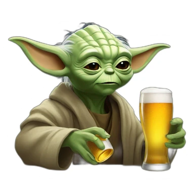 Yoda drinking a beer 🍺  sticker
