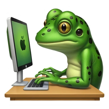 frog png with desktop computer works deeply sticker