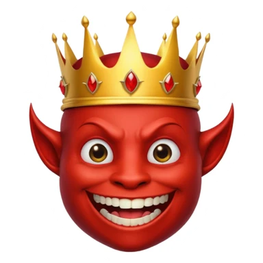 Devil with golden crown hat sticker