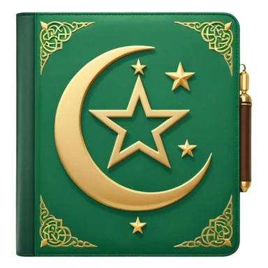 Closed Quran with the Islamic Symbol on it (moon and star) green sticker