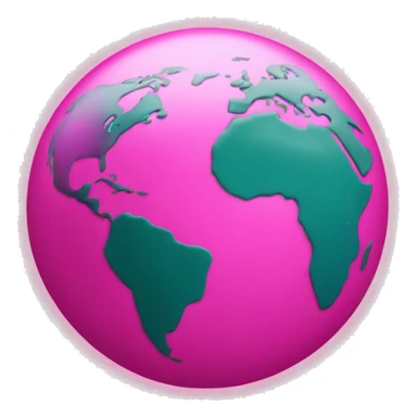 Hot pink round earth  sticker