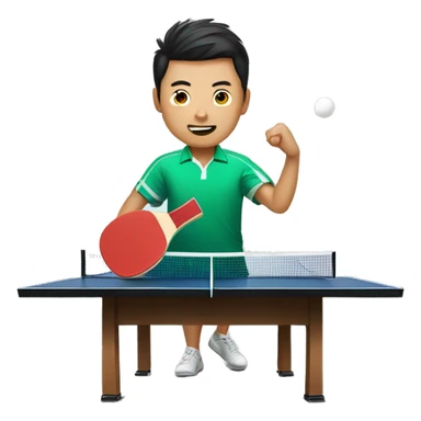 chinesse guys plays table tennis sticker