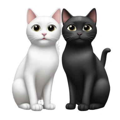 Two black and white cats ￼ sticker